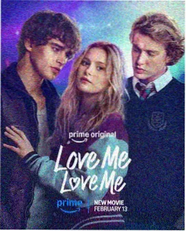 剧情片《漫长的返程》像素风格海报，湖蓝底色与淡黄放映机图案